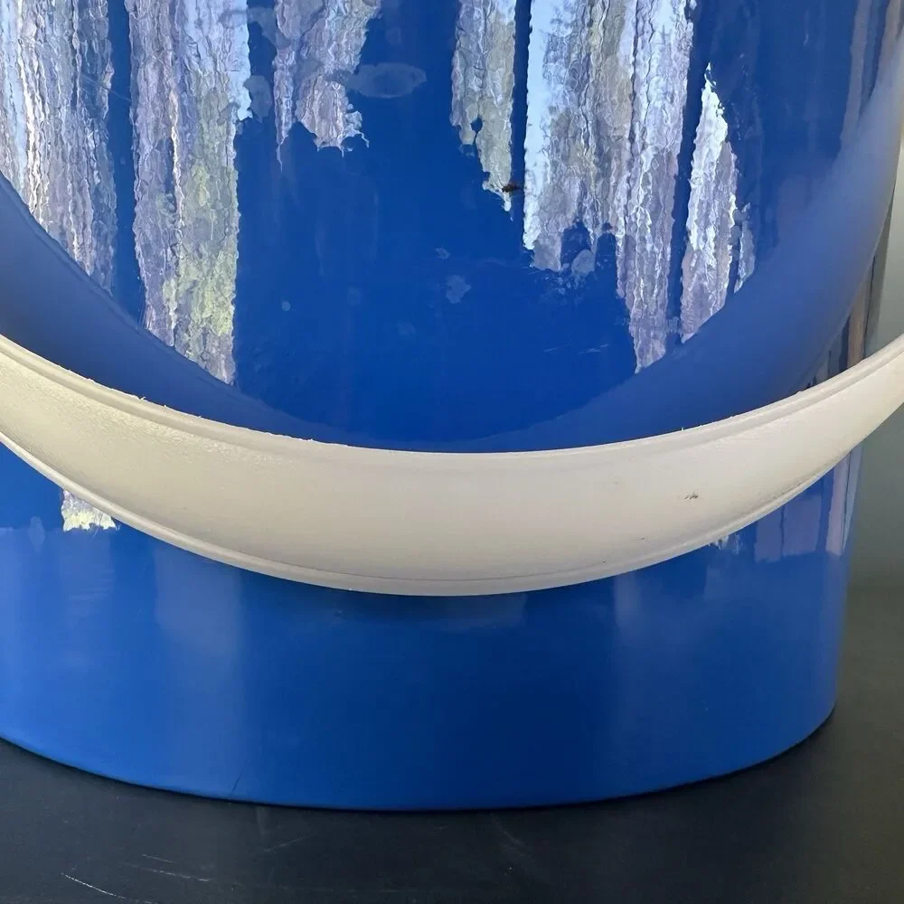 Mid Century Vintage Ice Bucket Blue Shelton Designs Towle NYC Lucite Handle USA